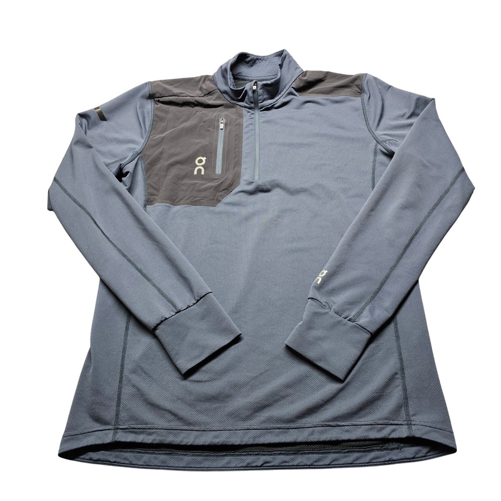 On Running Clima-Shirt Quarter Zip Pullover Mens L Grey Training Running Top